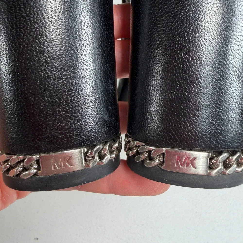 Michael Kors 8.5 Dolores Side Zip Bootie Black Leather Chic Designer Timeless